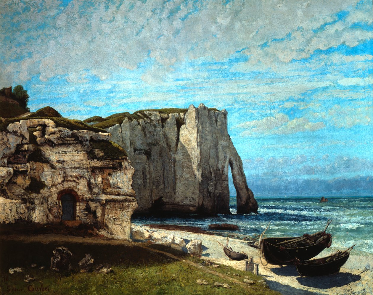 Etretat sziklái vihar után, 1870. alkotó: Gustave Courbet