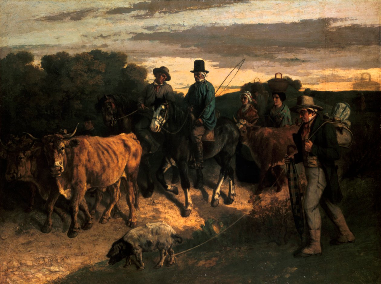 Flagey gazdái A Flagey parasztok, 1855 alkotó: Gustave Courbet