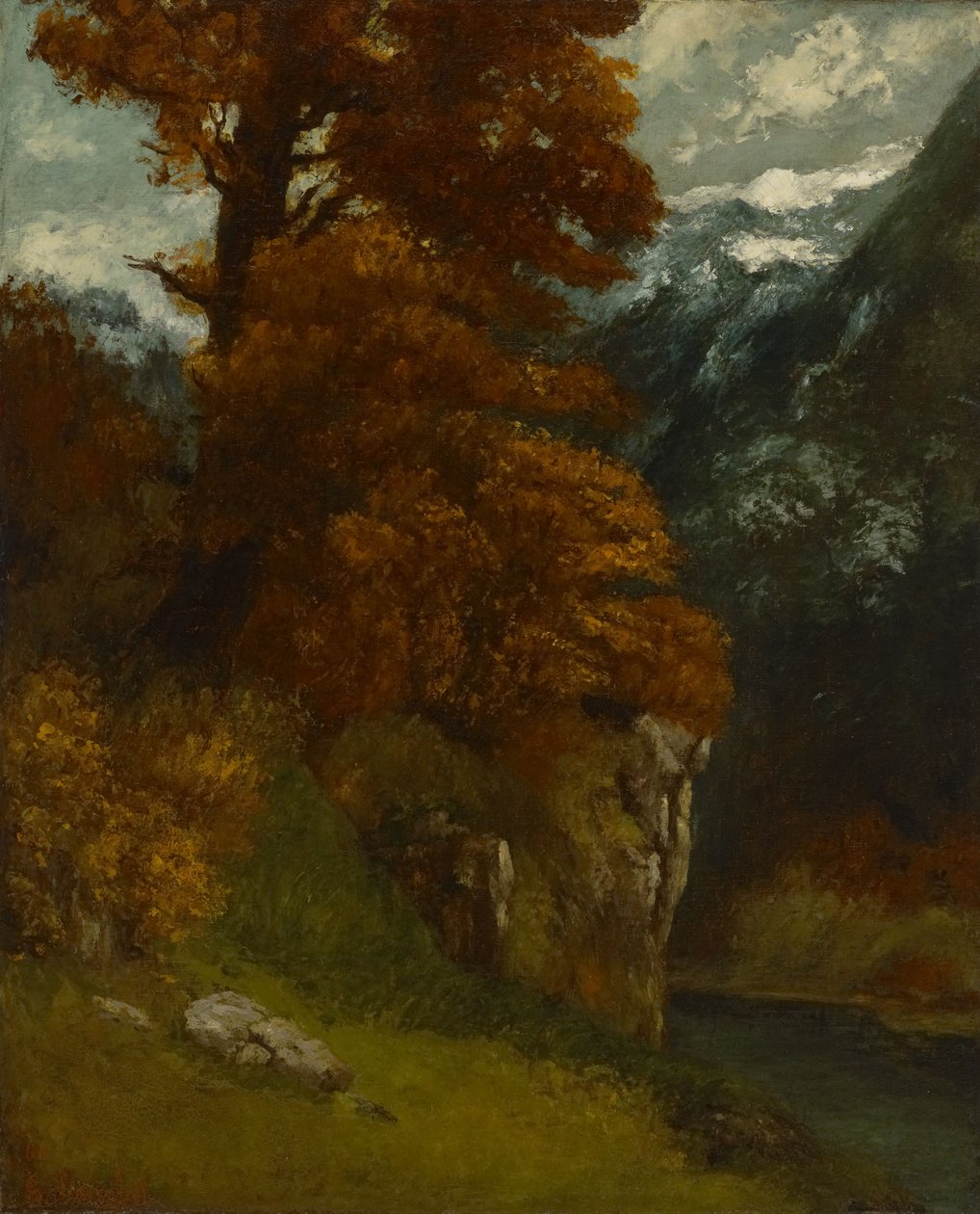 The Glen at Ornans (a Doubs partján; őszi hangulat) alkotó: Gustave Courbet