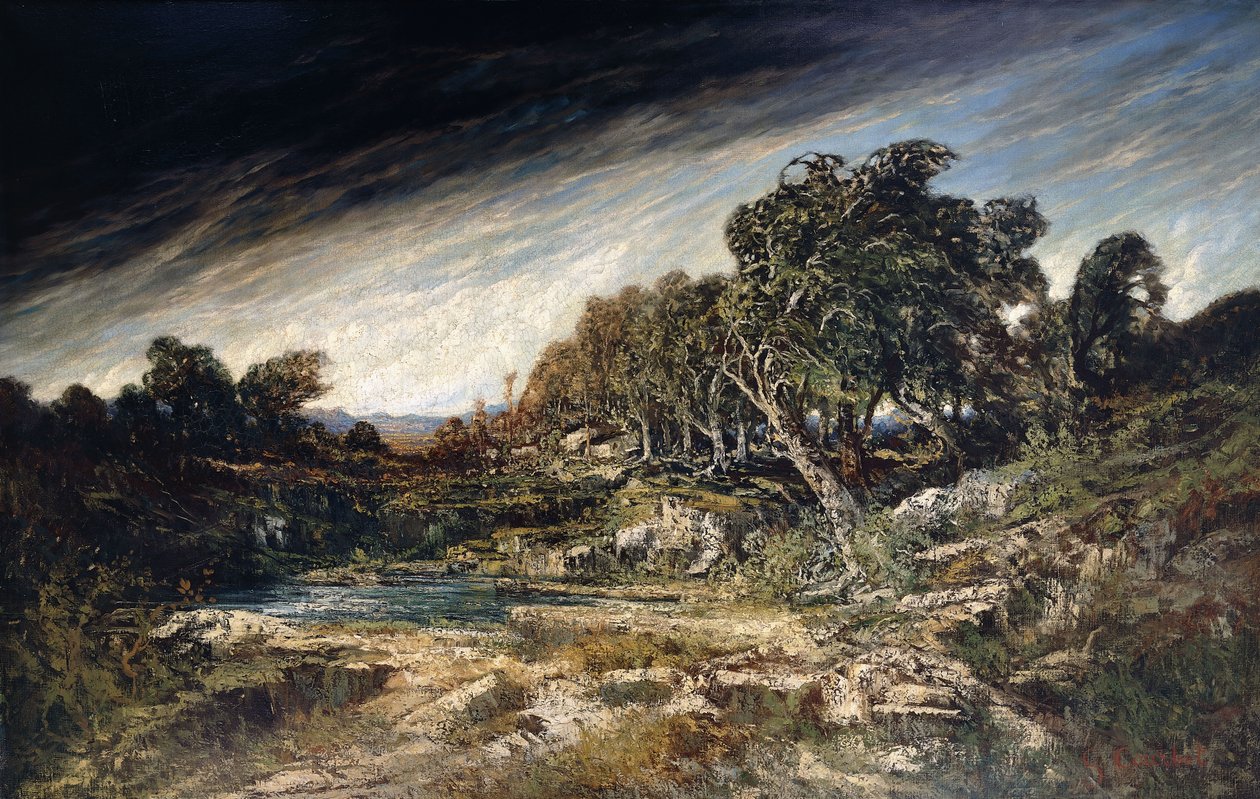 A széllökés, 1855 körül alkotó: Gustave Courbet