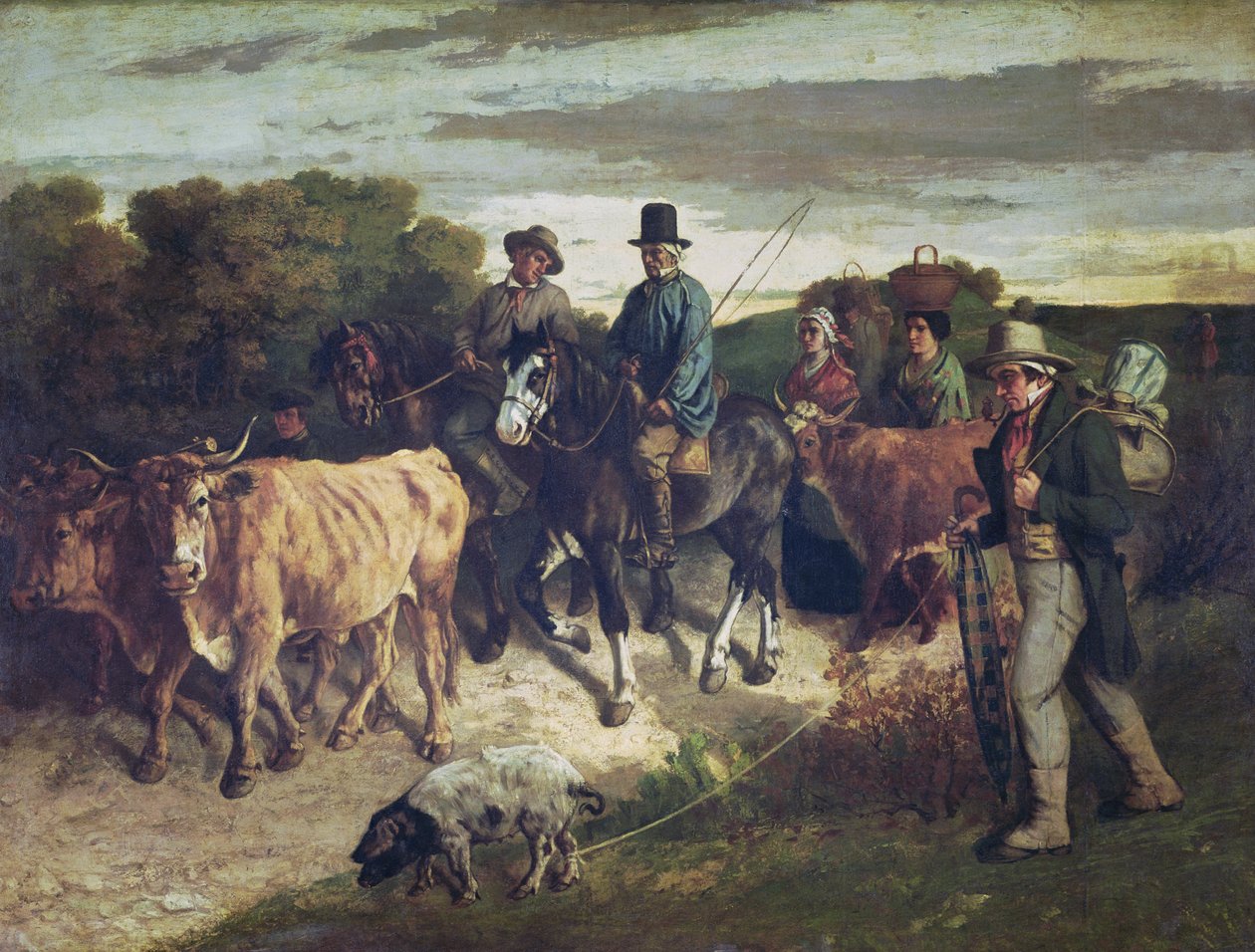 Flagey parasztjai visszatérnek a vásárról alkotó: Gustave Courbet
