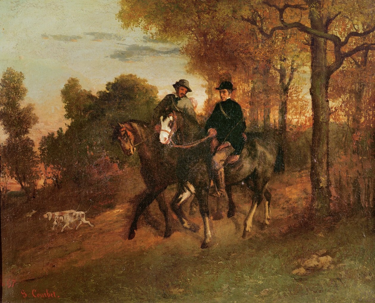 A visszatérés a vadászatból, 1857 alkotó: Gustave Courbet