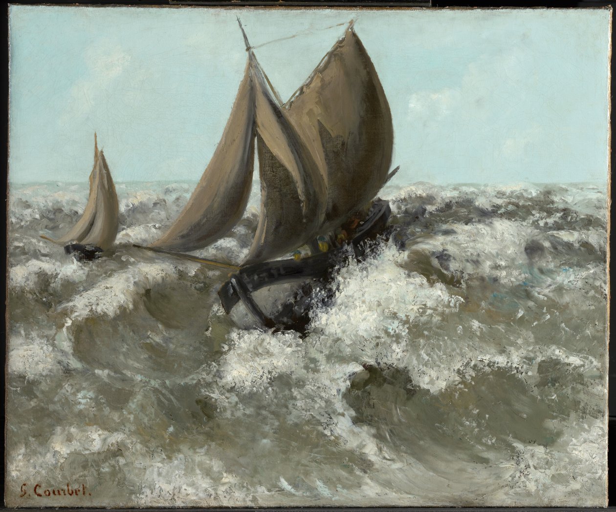 A vitorlás hajó (Tengerparti táj) alkotó: Gustave Courbet