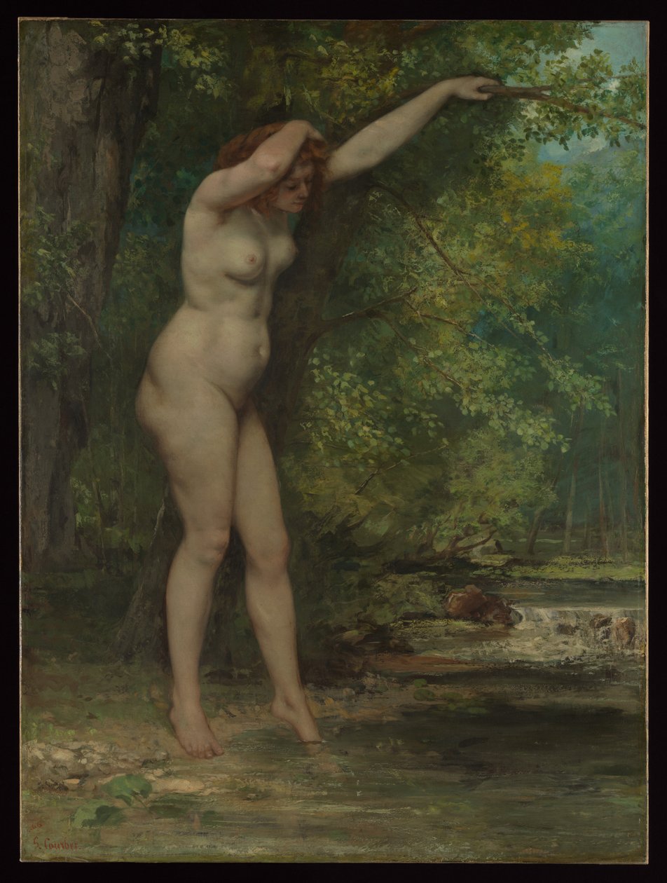 A fiatal fürdőző nő alkotó: Gustave Courbet