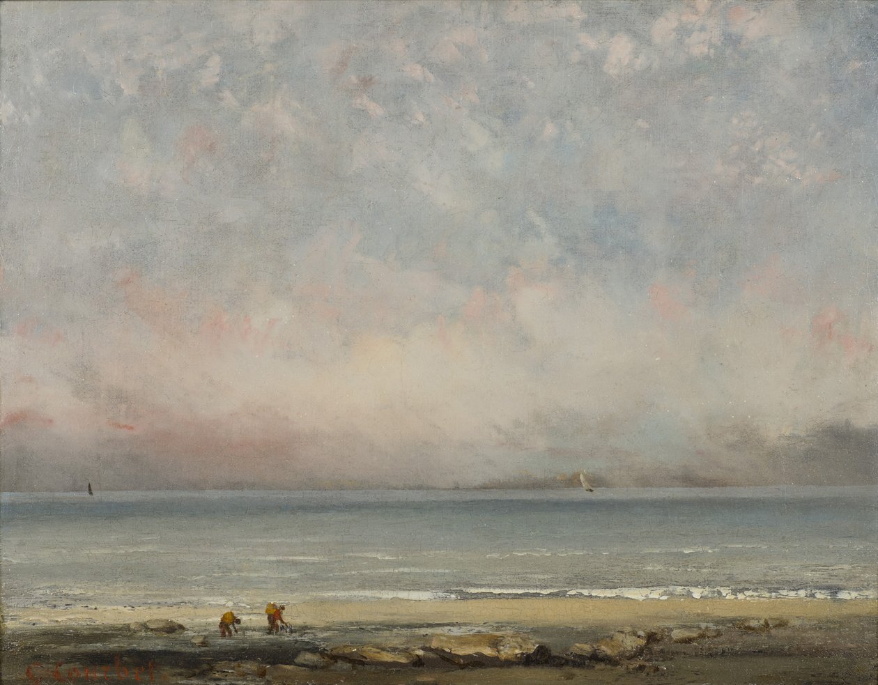 Trouville-i strand, 1865 körül. alkotó: Gustave Courbet