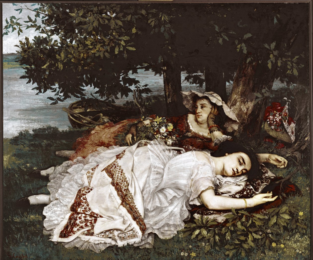 A Szajna-parti hölgyek (olaj, vászon alkotó: Gustave Courbet