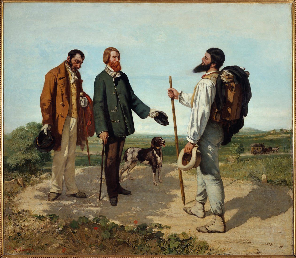 A találkozó vagy „Hello Courbet úr”. Alfred Bruyas és Gustave Courbet találkozója. Gustave Courbet (1819-1877) festménye alkotó: Gustave Courbet