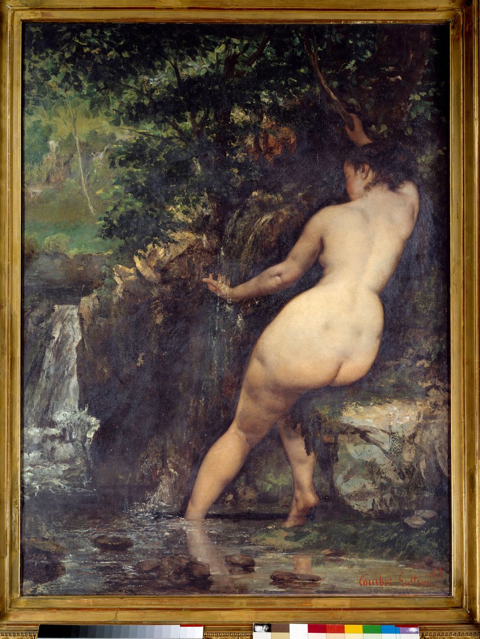 A forrás vagy fürdőző a forrásnál Gustave Courbet festménye (1819-1877) 1868 V. 1,28x0,97 m Párizs, Muse d