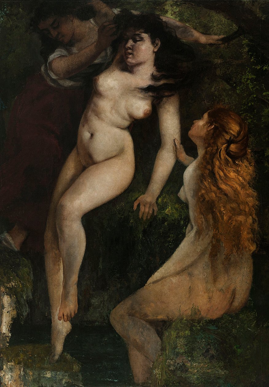 Három fürdőző nő alkotó: Gustave Courbet