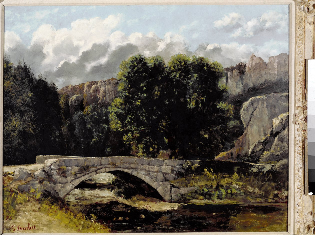 Kilátás a Saint Sulpice-hídra Fleurierben, Svájcban (olaj, vászon alkotó: Gustave Courbet