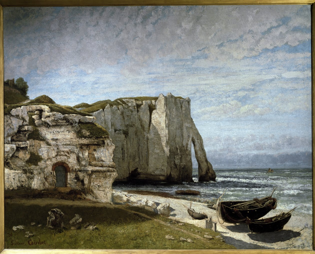 Kilátás Etretat szikláira a vihar után, Normandia alkotó: Gustave Courbet