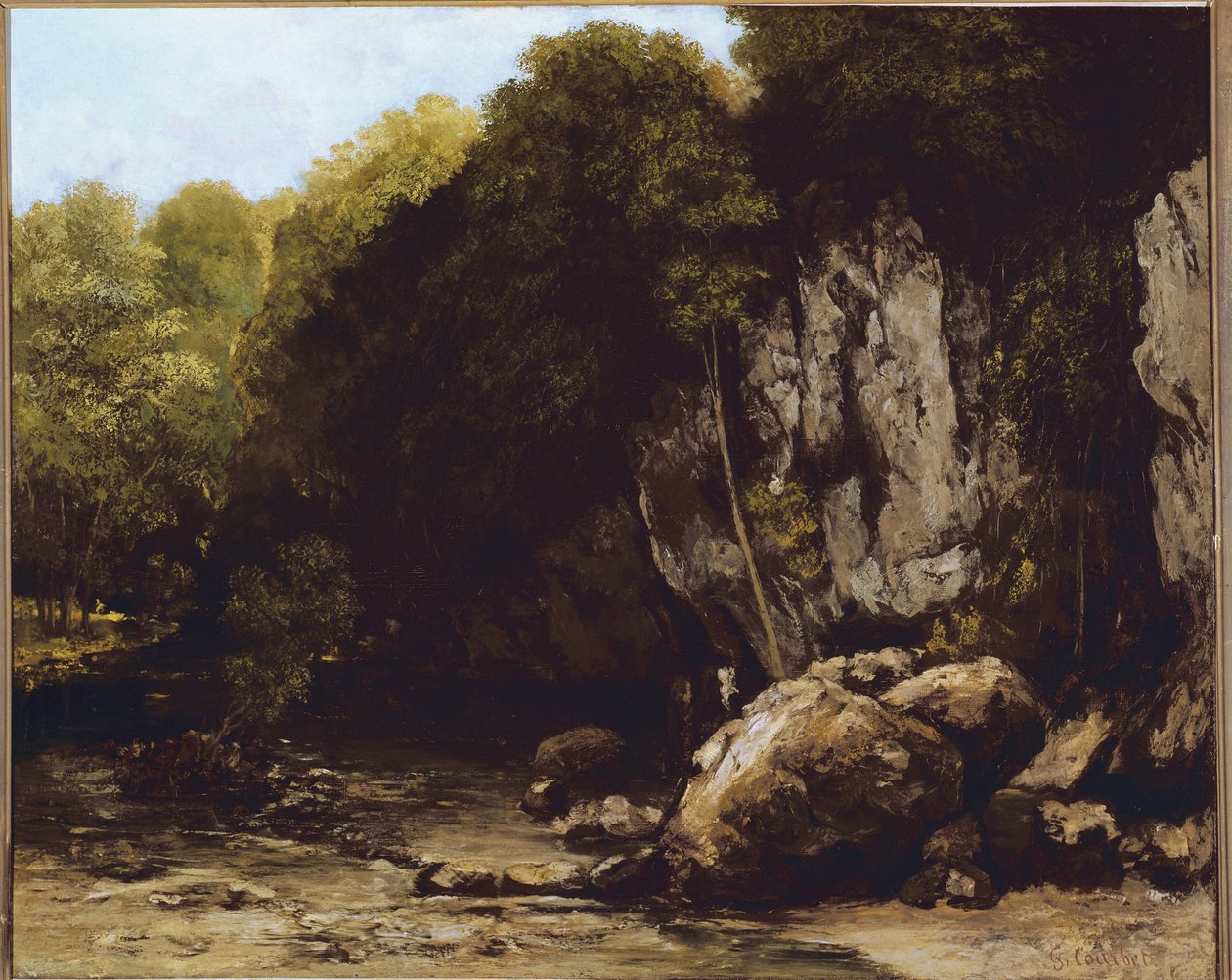 Kilátás a Le Puits-Noir helyére, Ornans in the Doubs közelében (olaj, vászon alkotó: Gustave Courbet