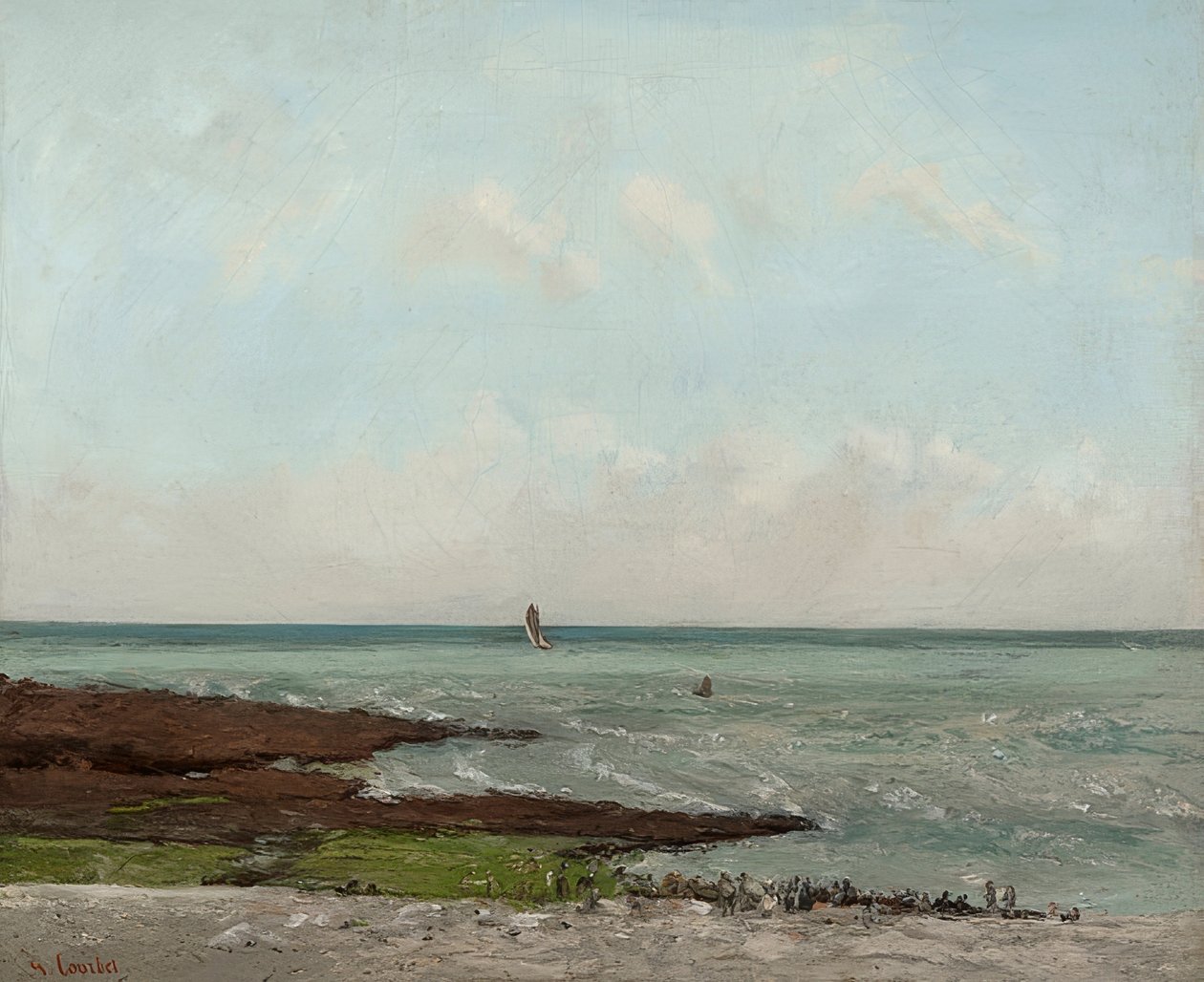 Mosodák Ebbében, Étretatban. 1866 vagy 1869 alkotó: Gustave Courbet