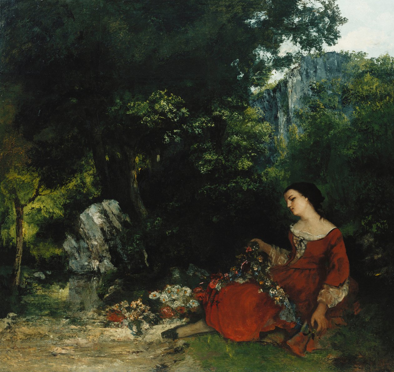 Nő füzérrel; Femme a la Guirlande, 1856 alkotó: Gustave Courbet