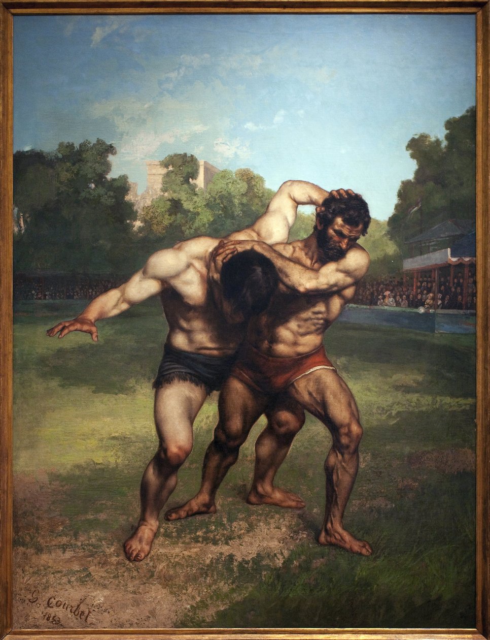 Birkózók. Gustave Courbet (1819-1877) festménye, Olaj, vászon alkotó: Gustave Courbet