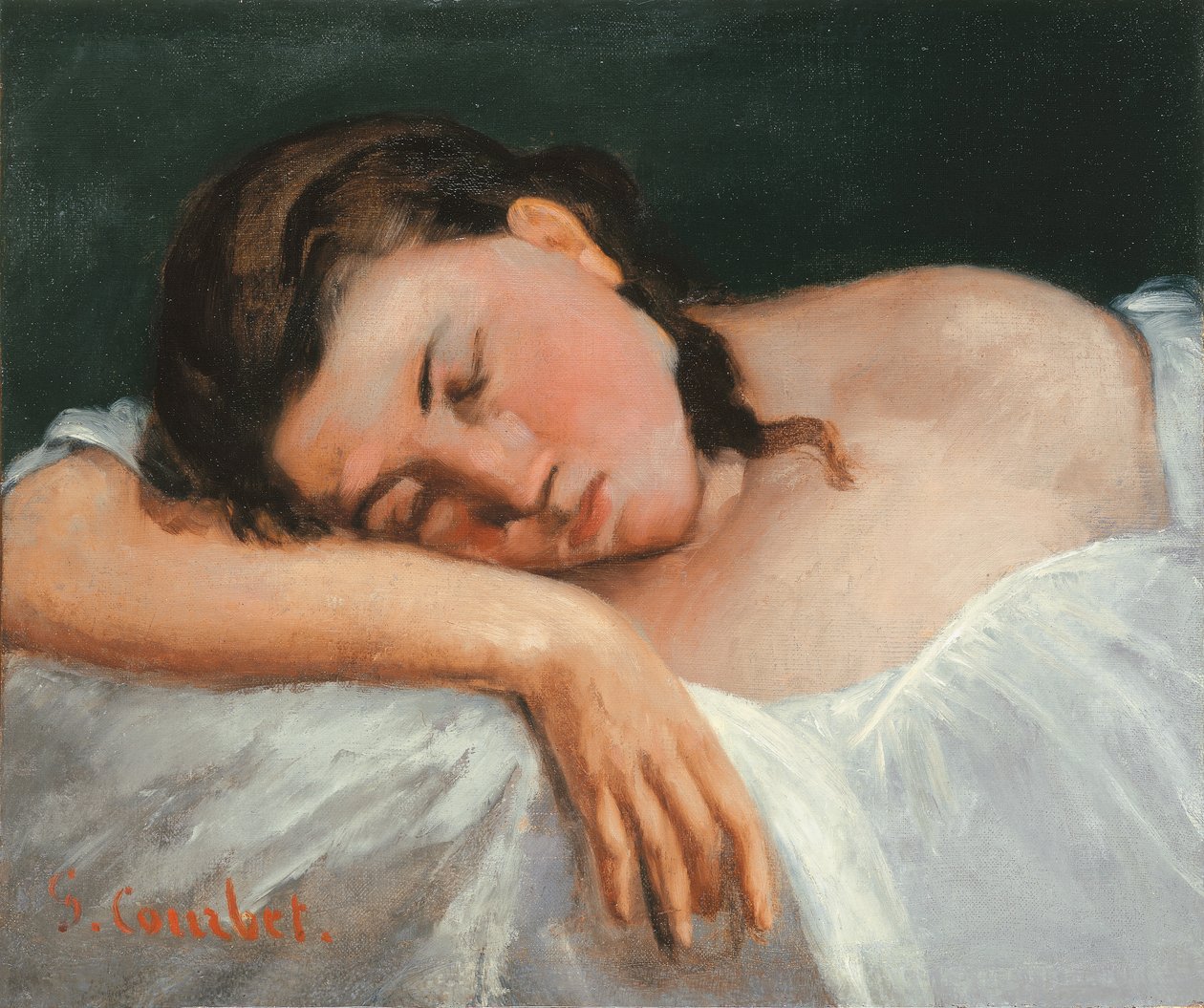 Fiatal lány alszik, 1847 alkotó: Gustave Courbet