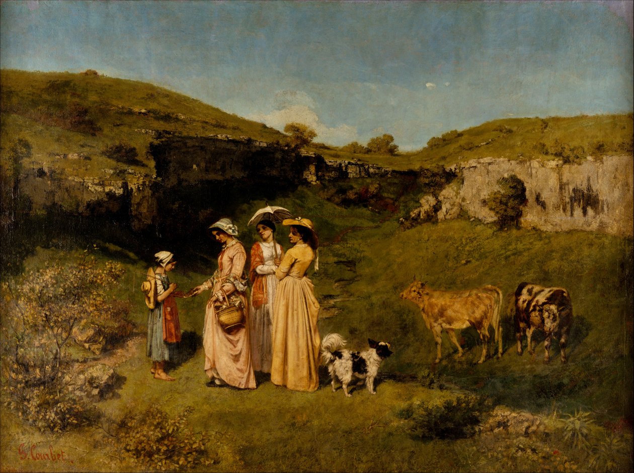 A falu fiatal hölgyei alkotó: Gustave Courbet
