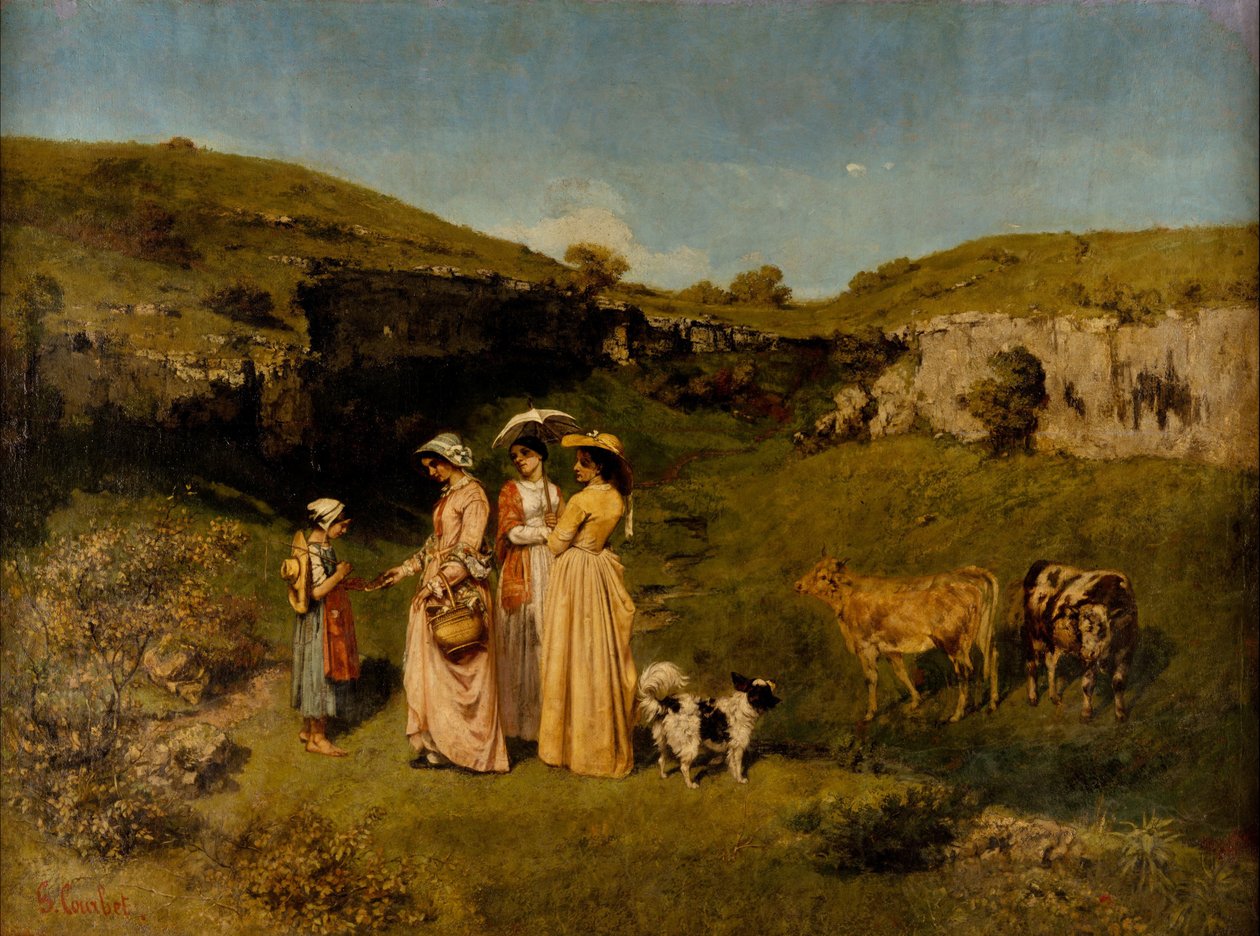 A falu ifjú hölgyei alkotó: Gustave Courbet