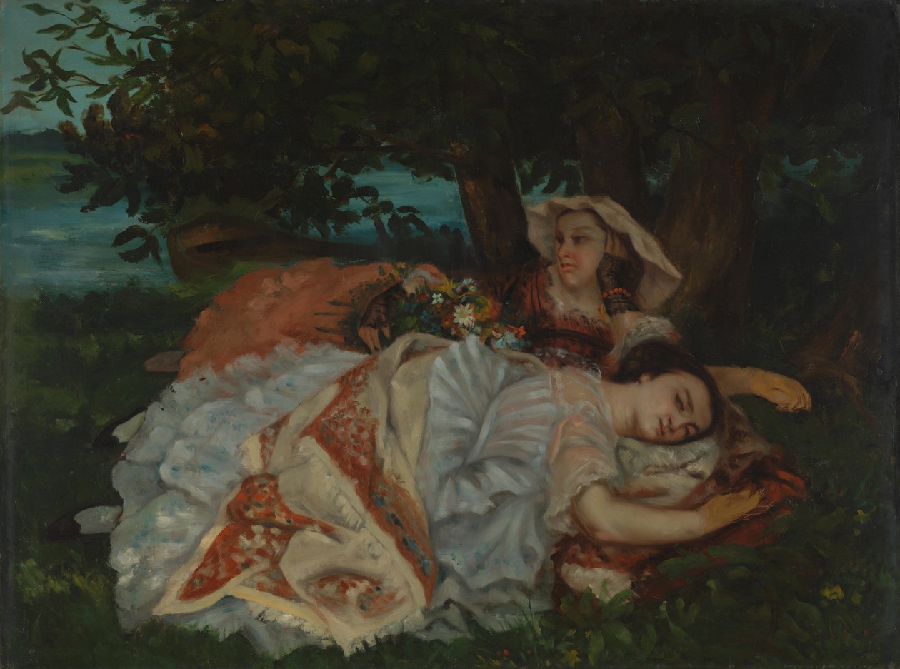 Fiatal hölgyek a Szajna partján, 1857 előtt alkotó: Gustave Courbet