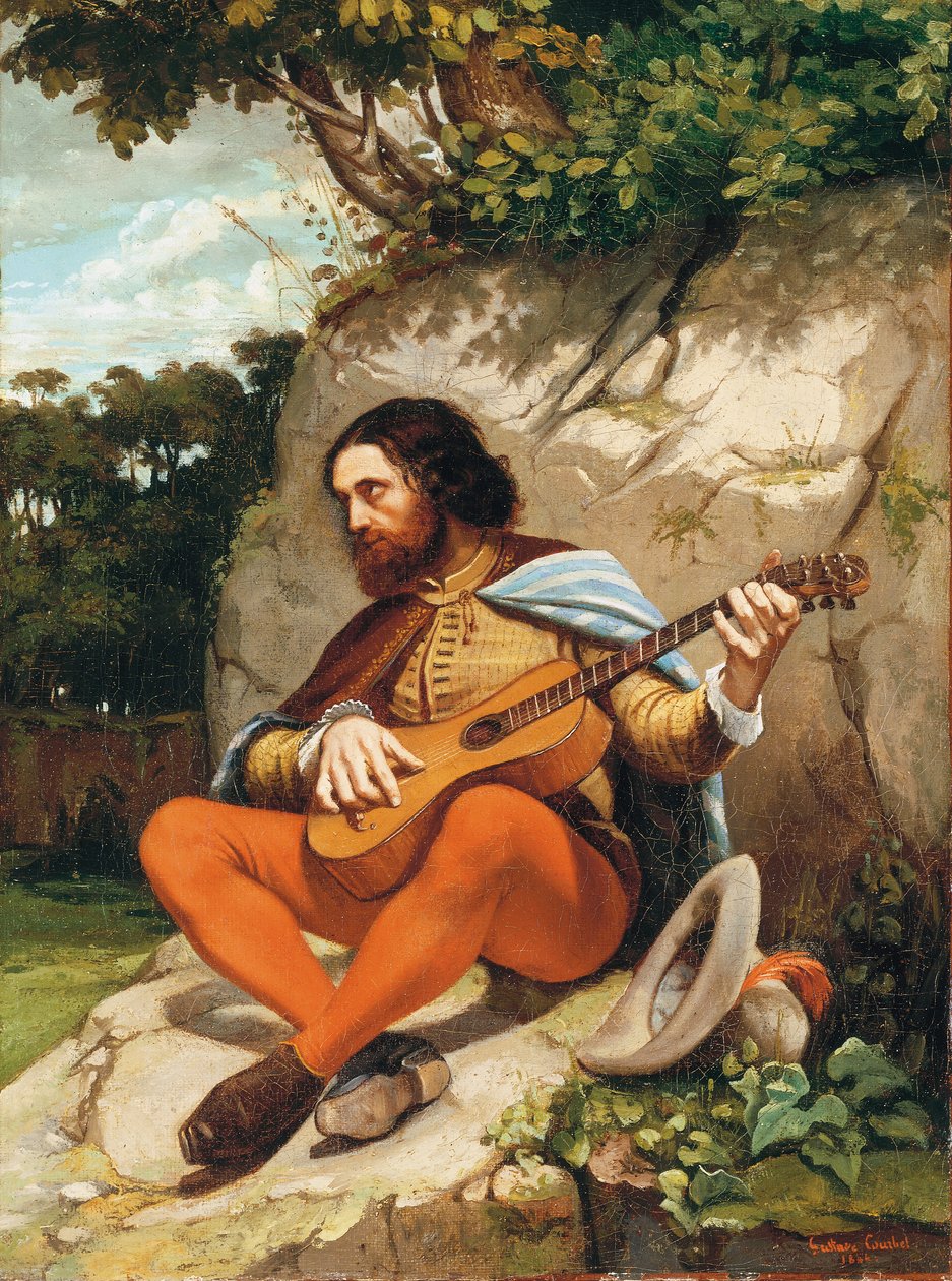 Fiatal férfi egy tájban alkotó: Gustave Courbet