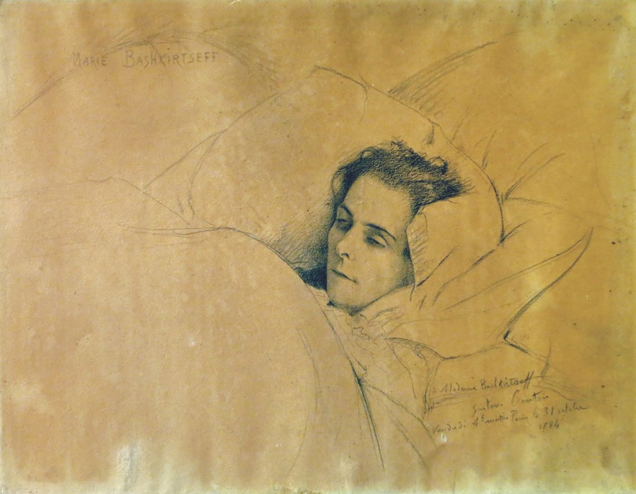 Maria Konstantinovna Bashkirtseva halála 1858-1884, 1884. alkotó: Gustave Courtois