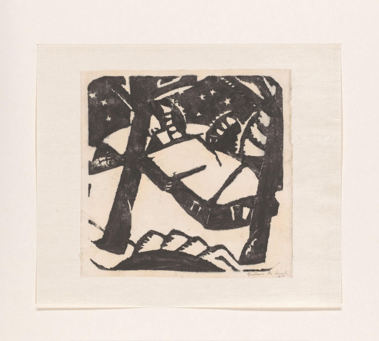 Fák és havas tetők alkotó: Gustave De Smet (signed by artist)