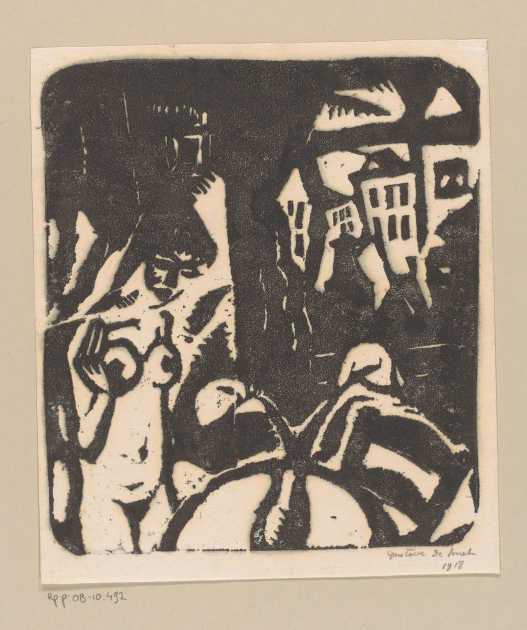 Belső meztelen nővel és ablakkal alkotó: Gustave De Smet (signed by artist)