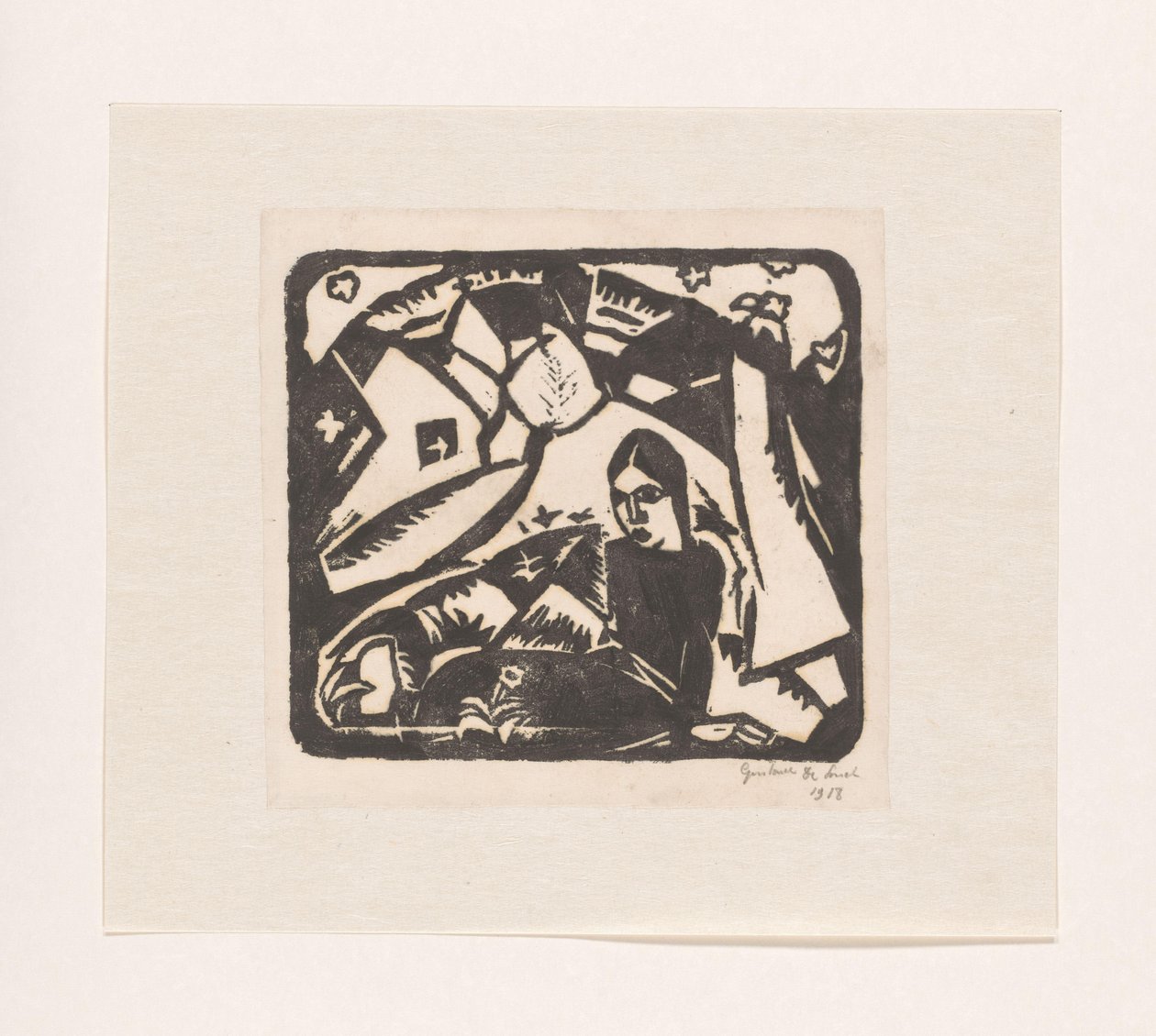Ülő nő egy tájban alkotó: Gustave De Smet (signed by artist)