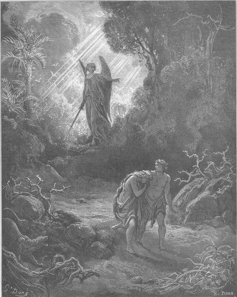 Ádámot és Évát elűzik az Édenből (1Mózes 3:1-6,13-24) alkotó: Gustave Dore