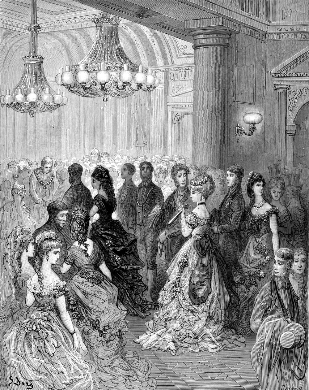 „Bál a kastélyban”, 1872. alkotó: Gustave Dore