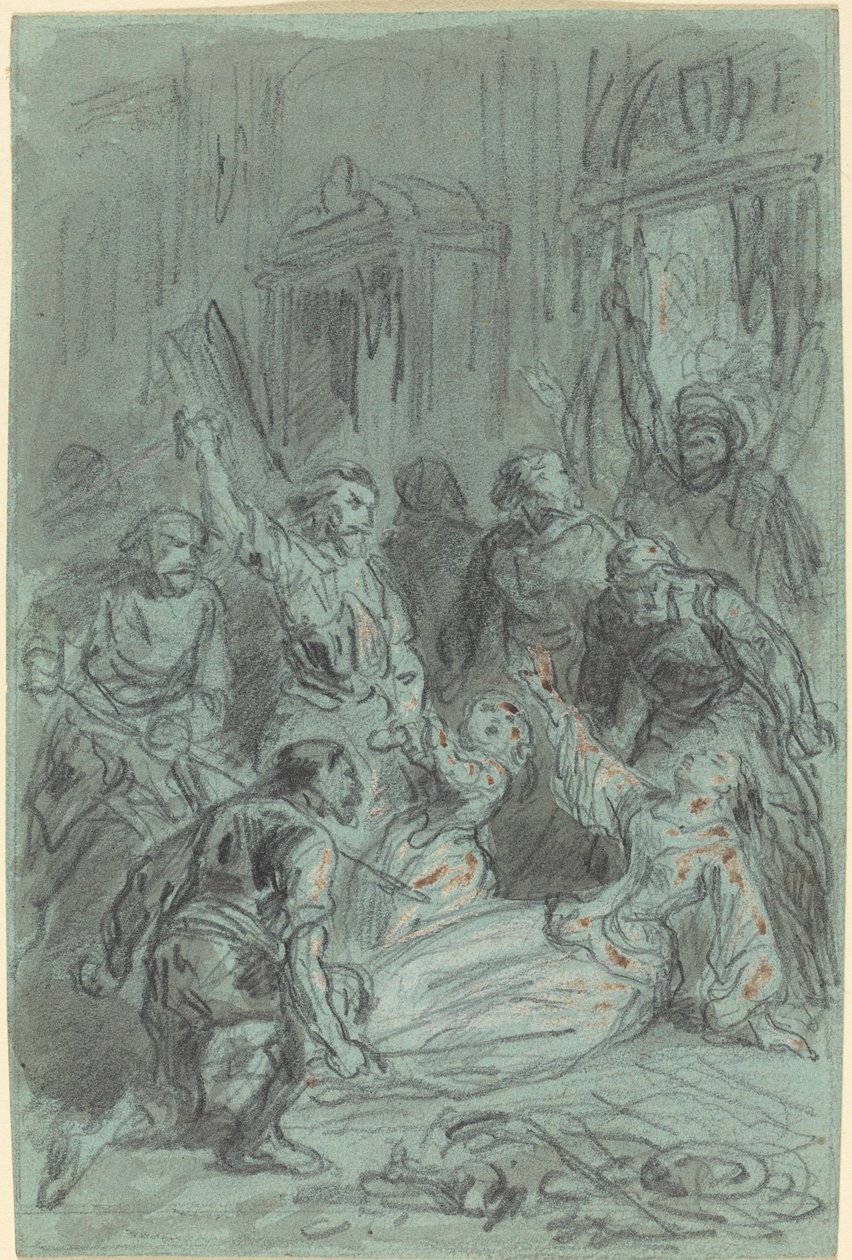 Drámai jelenet egy ájuló nővel alkotó: Gustave Dore