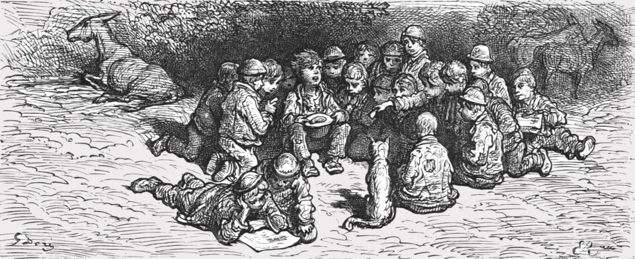 "A Penny nyereményjáték", 1872. alkotó: Gustave Dore
