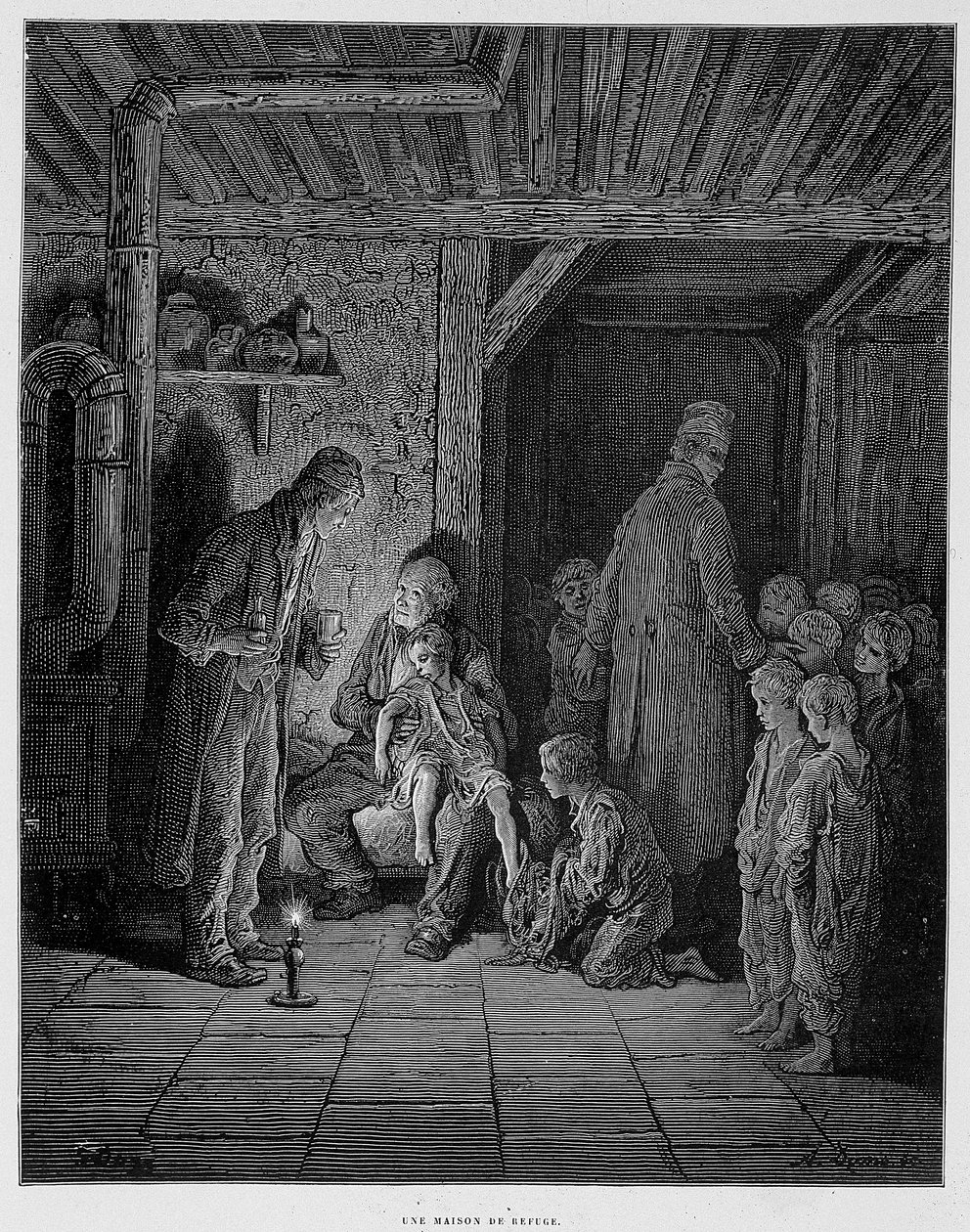 Menedékház – Gustave Dore „” Londonban”. alkotó: Gustave Dore