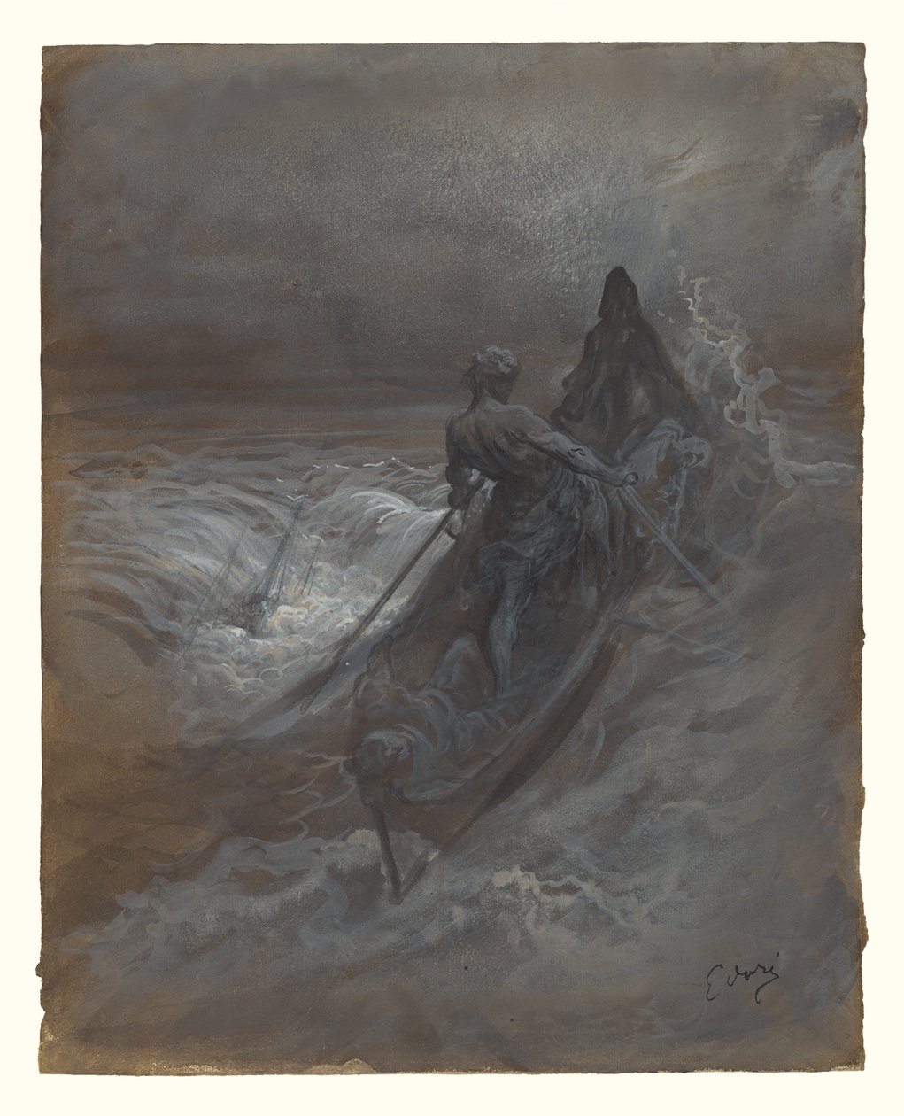 A hajótörés után - Terv Coleridge The Rime of the Ancient Mariner című művéhez készült illusztrációhoz alkotó: Gustave Dore