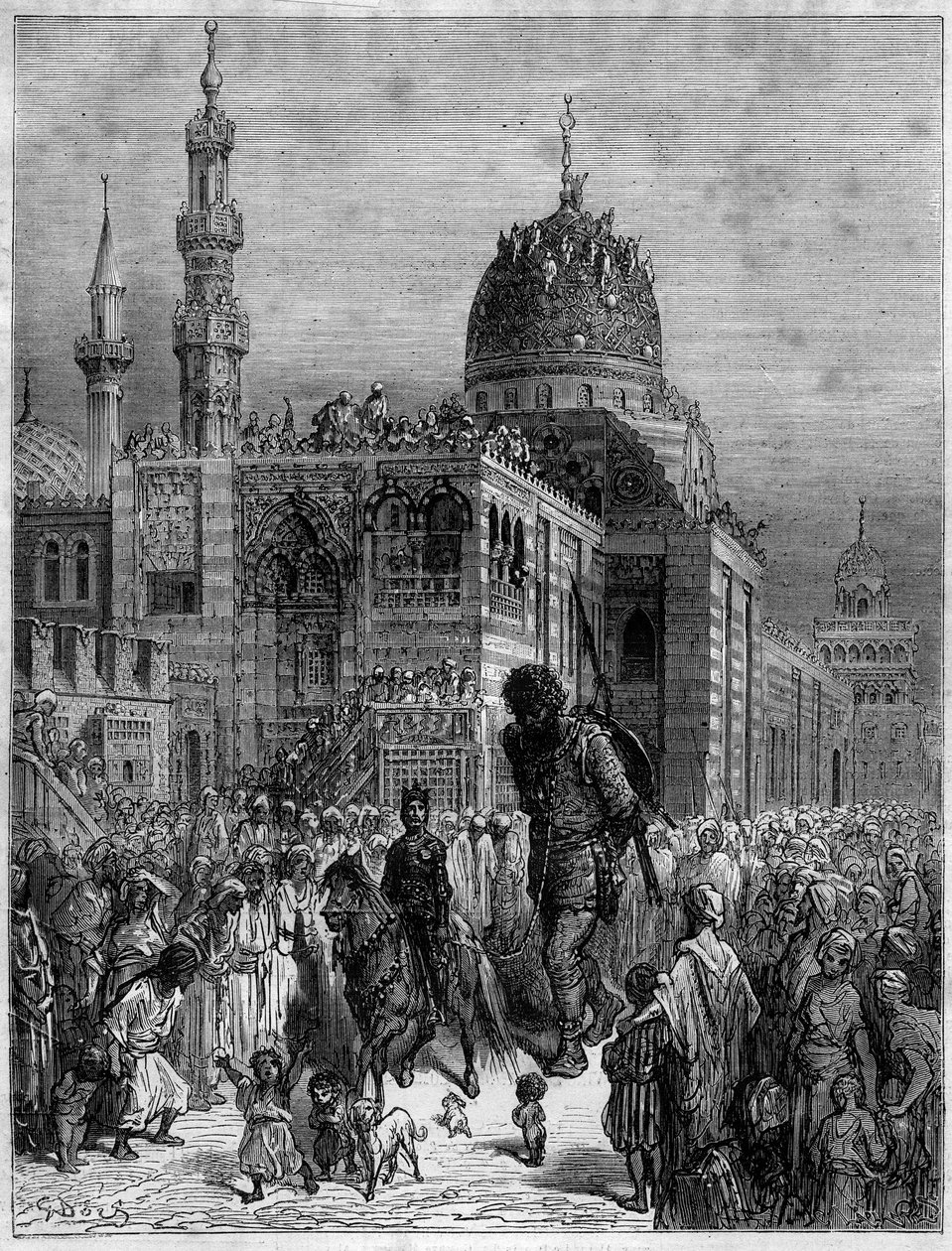 Minden ember elszaladt, hogy megnézze az óriási demezúrát, Ludovico Ariosto „Roland Furieux” (Orlando Furioso) L