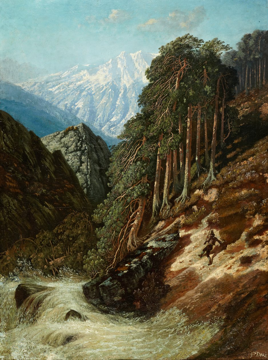 Alpesi táj Beckkel, 1870 után (olaj, vászon) alkotó: Gustave Dore