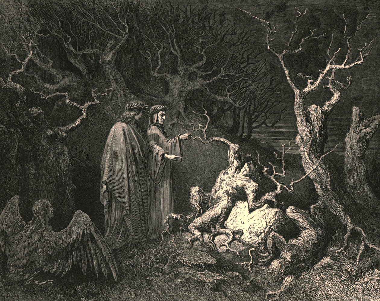 És egyenesen a törzs felkiált: Miért kopogtatsz engem, c1890. alkotó: Gustave Dore