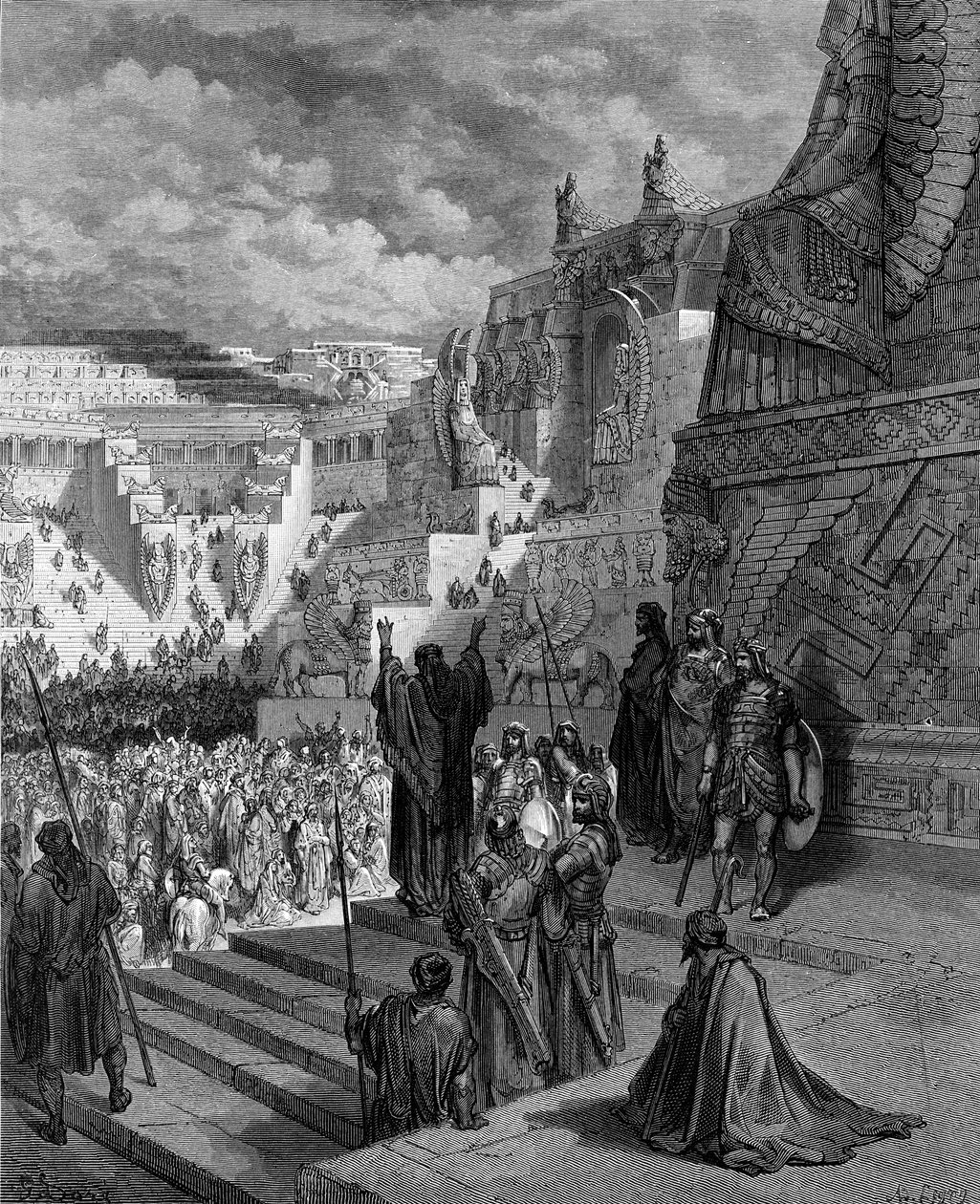 Artaxerxész szabadságot ad a zsidóknak. - Biblia alkotó: Gustave Dore