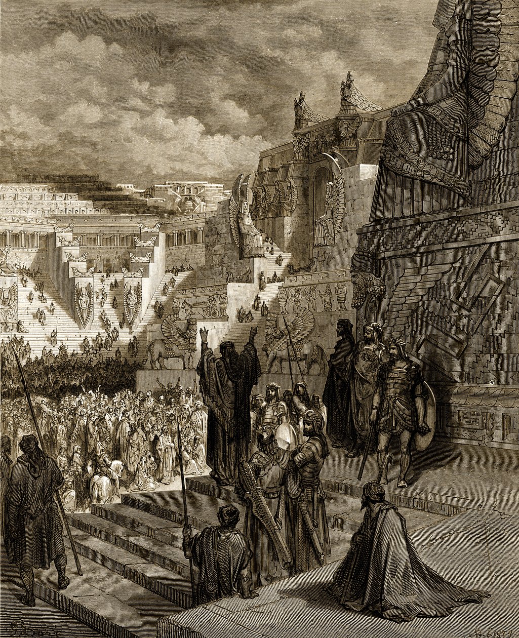Artaxerxész szabadságot ad a zsidóknak. - Biblia alkotó: Gustave Dore