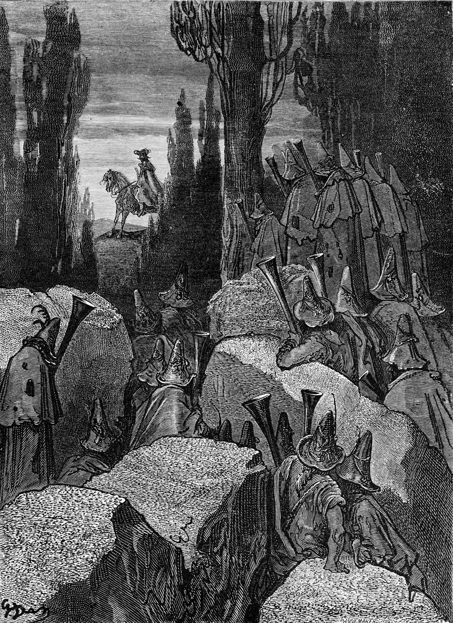 Münchausen báró: Autópályások / brigandok, szerző: Doré. alkotó: Gustave Dore