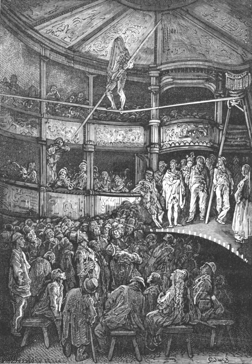 „Blondin at Shoreditch”, 1872. alkotó: Gustave Dore