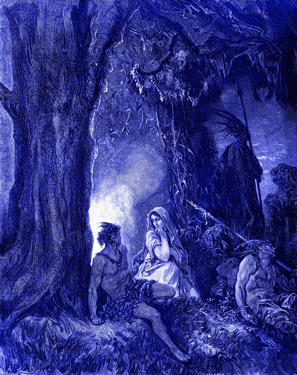 Chactas és Atala, Doré metszete. alkotó: Gustave Dore