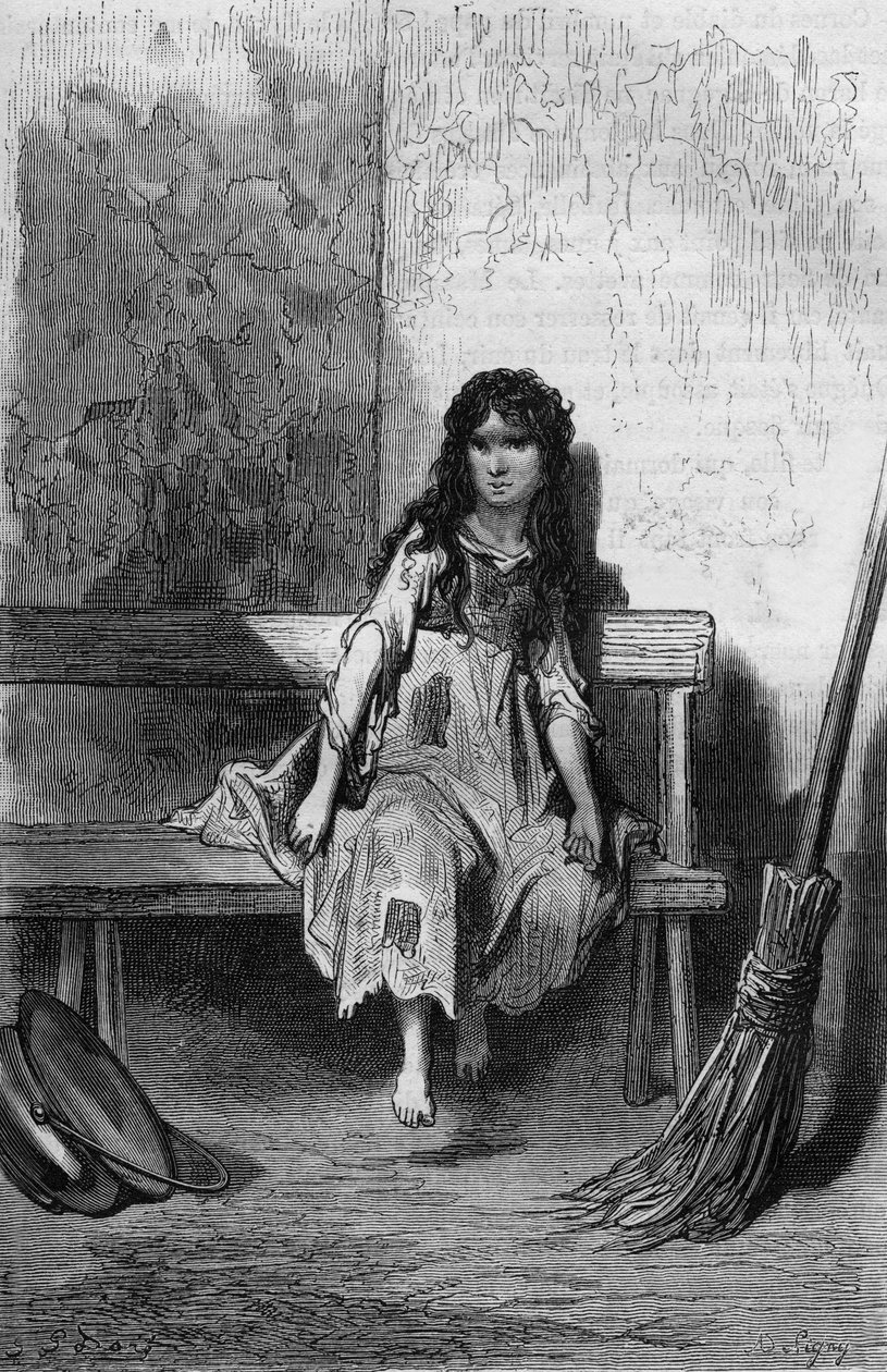 Chiquita, Gustave Dore illusztrációja TheophileGautier Fracasse kapitány című könyvéhez. alkotó: Gustave Dore