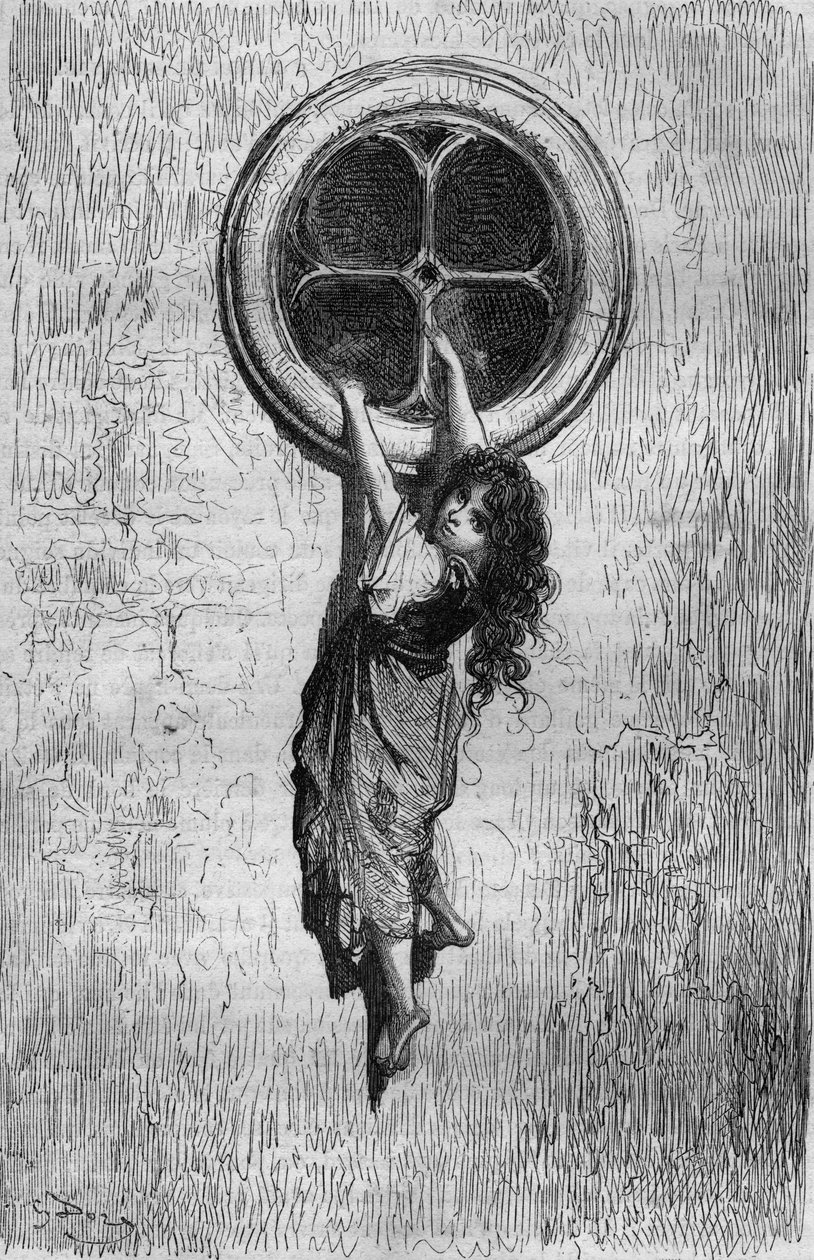 Chiquita, Gustave Dore illusztrációja TheophileGautier Fracasse kapitány című könyvéhez. alkotó: Gustave Dore