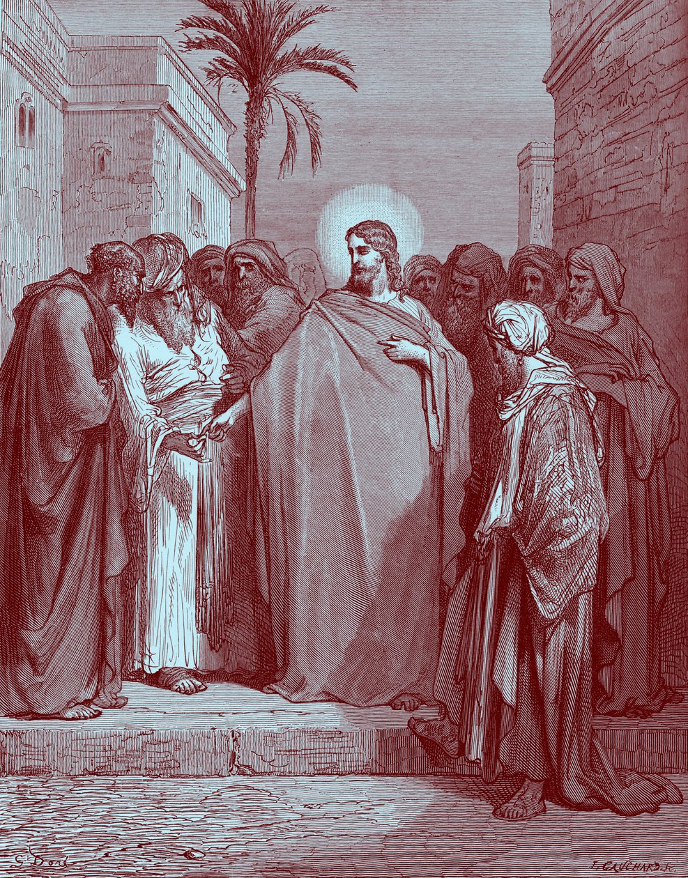 Krisztus és az adópénz – Biblia alkotó: Gustave Dore