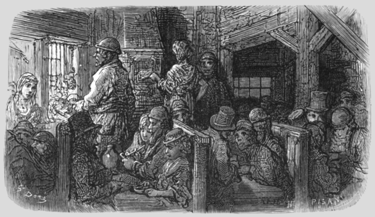 "Coffee Shop - Petticoat Lane", 1872. alkotó: Gustave Dore