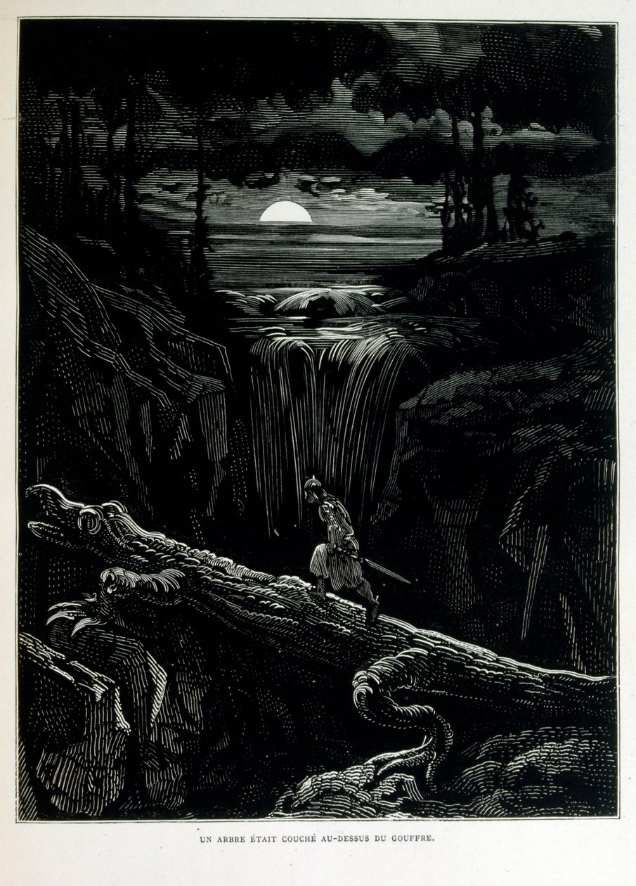 Croque-Mitaine; 1863-as illusztráció, Gustave Dore (1832-1883); Francia művész, grafikus, illusztrátor. Croque-Mitaine (A bogeyman) egy rosszindulatú karakter, amelyet a gyerekeknek mutattak be, hogy megijessze őket, és ezáltal bölcsebbé tegye őket. alkotó: Gustave Dore