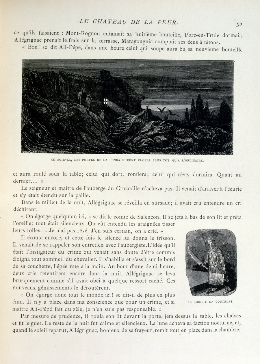 Croque-Mitaine; 1863-as illusztráció, Gustave Dore (1832-1883); Francia művész, grafikus, illusztrátor. Croque-Mitaine (A bogeyman) egy rosszindulatú karakter, amelyet a gyerekeknek mutattak be, hogy megijessze őket, és ezáltal bölcsebbé tegye őket. alkotó: Gustave Dore