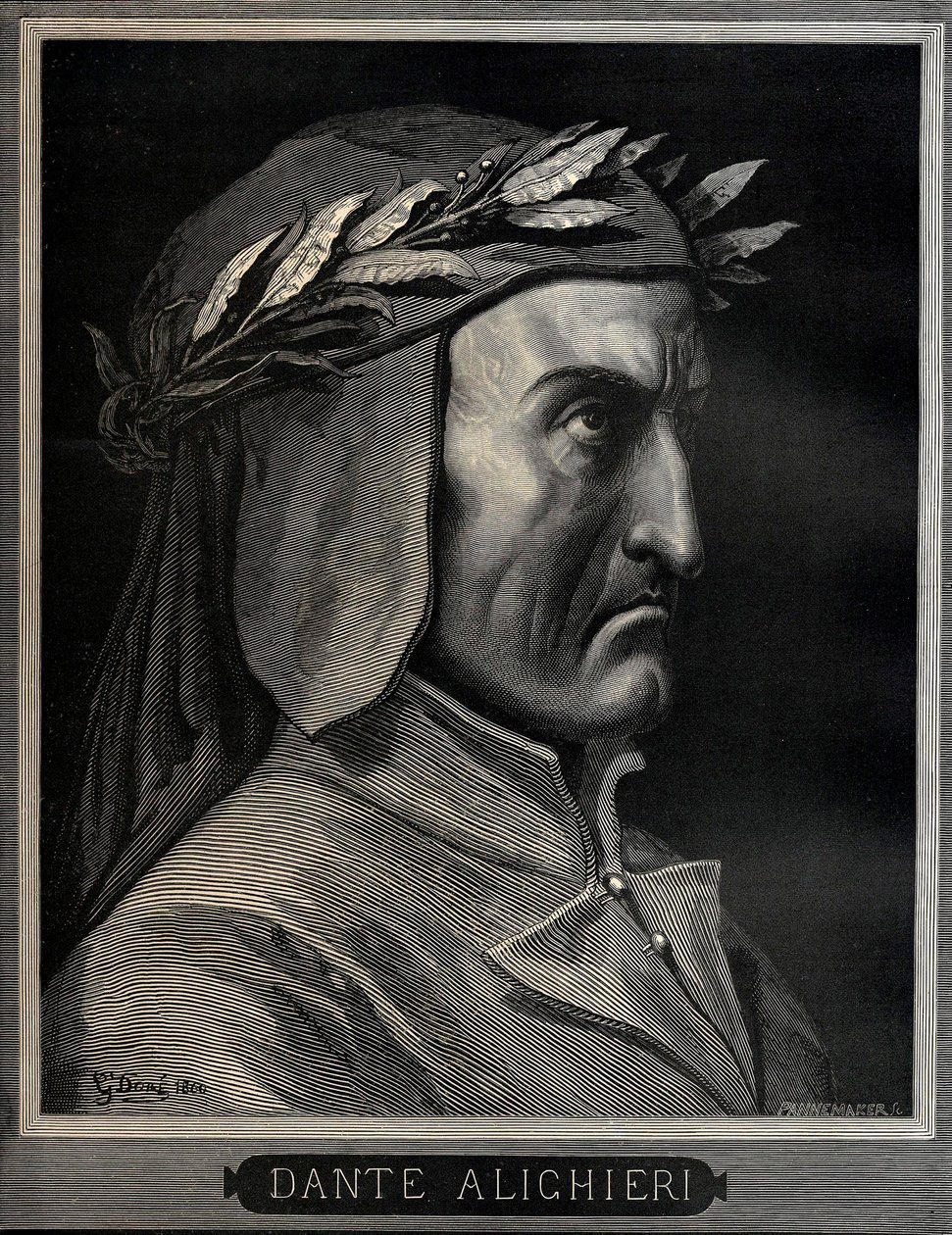Dante Alighieri 1265-1321, 1860. alkotó: Gustave Dore
