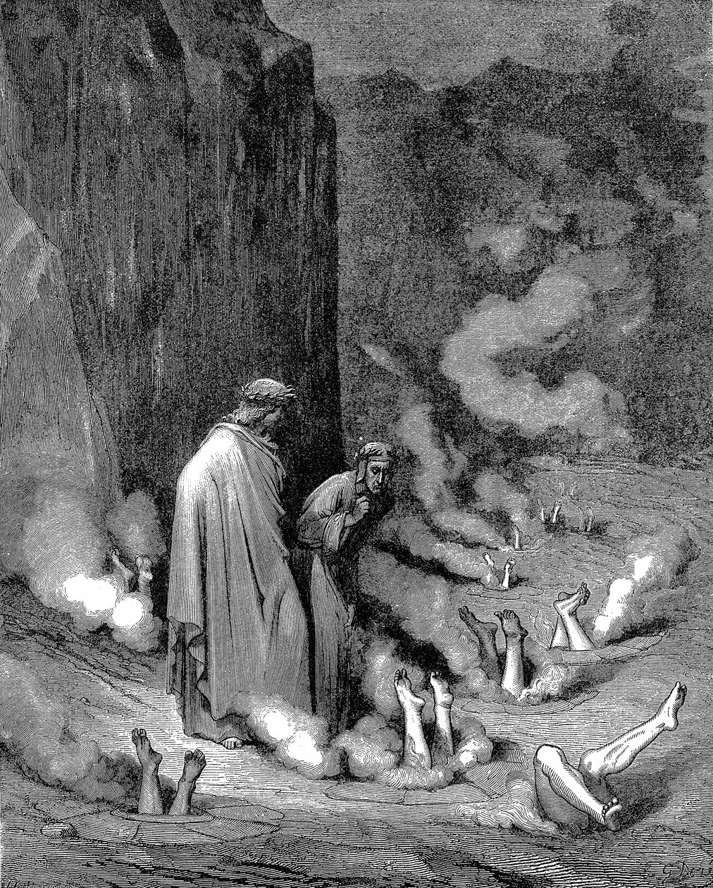 Dante és Vergilius a pokolban, 1863 alkotó: Gustave Dore